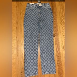 Checkered Dad Jeans